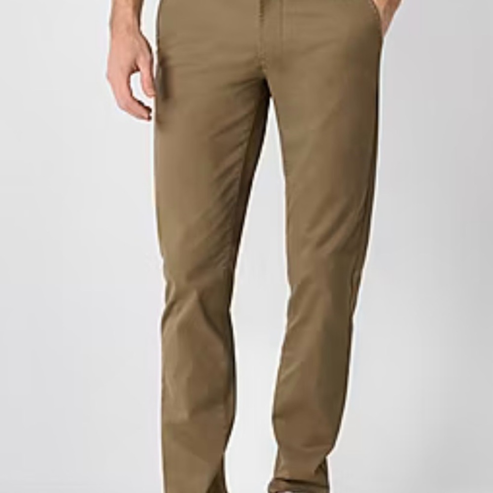 St Johns Bay Khaki Pants Classic Fit Cotton Blend Tan 38x30 - Picture 2 of 5